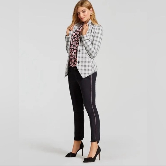 CAbi 5292 Valentina Blazer Plaid/Gingham Jacket Button Closure Long Sleeve Sz 10 - Picture 8 of 16
